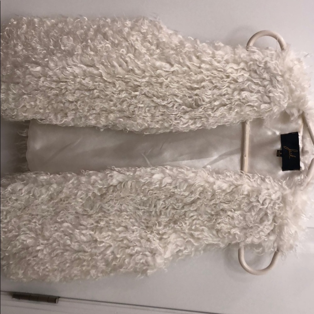 Off white faux fur vest
